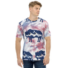 Load image into Gallery viewer, silhouette of a landscape and a bison Men's t-shirt