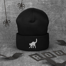Load image into Gallery viewer, black cat Cuffed Beanie
