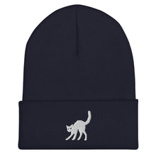 Load image into Gallery viewer, black cat Cuffed Beanie