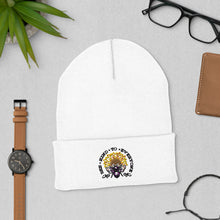 Load image into Gallery viewer, Bee kind to everyone black and yellow Cuffed Beanie