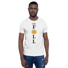 Load image into Gallery viewer, hello fall - porch sign Unisex t-shirt