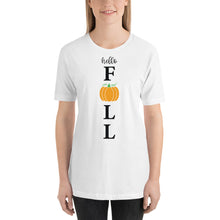 Load image into Gallery viewer, hello fall - porch sign Unisex t-shirt