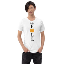 Load image into Gallery viewer, hello fall - porch sign Unisex t-shirt