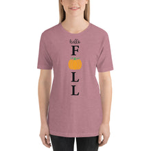 Load image into Gallery viewer, hello fall - porch sign Unisex t-shirt