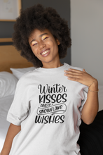 Load image into Gallery viewer, Winter kisses and snowflake wishes Short-Sleeve Unisex T-Shirt