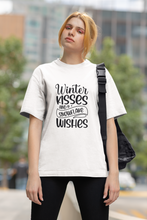 Load image into Gallery viewer, Winter kisses and snowflake wishes Short-Sleeve Unisex T-Shirt