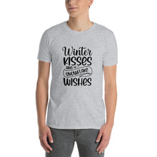Load image into Gallery viewer, Winter kisses and snowflake wishes Short-Sleeve Unisex T-Shirt