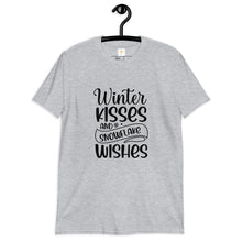 Load image into Gallery viewer, Winter kisses and snowflake wishes Short-Sleeve Unisex T-Shirt