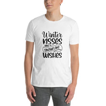 Load image into Gallery viewer, Winter kisses and snowflake wishes Short-Sleeve Unisex T-Shirt