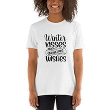 Load image into Gallery viewer, Winter kisses and snowflake wishes Short-Sleeve Unisex T-Shirt
