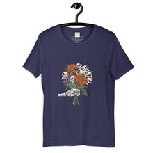 Load image into Gallery viewer, Skeleton Halloween Flowers Unisex t-shirt
