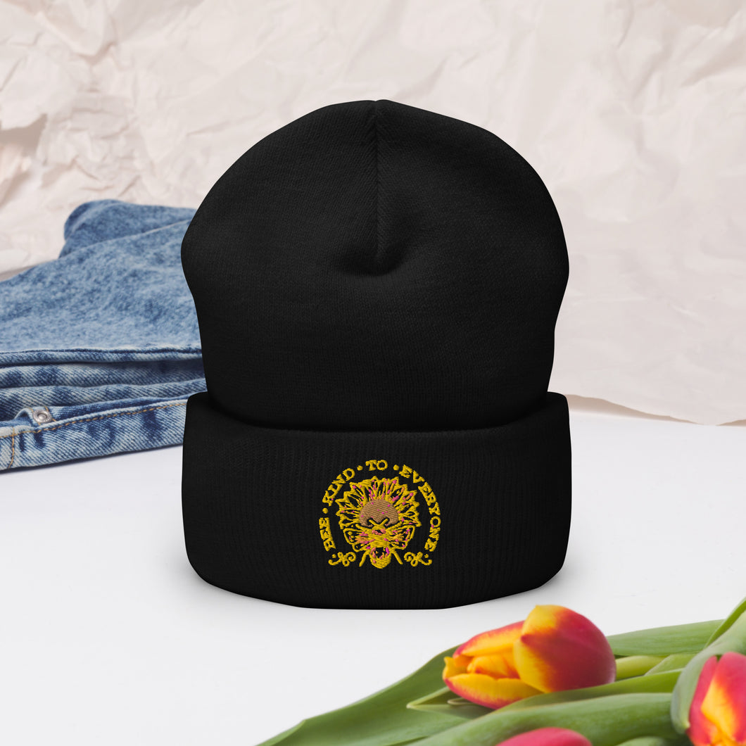 Bee kind to everyone yellow Cuffed Beanie