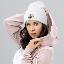 Load image into Gallery viewer, Bee kind to everyone black and yellow Cuffed Beanie
