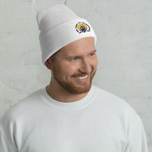 Load image into Gallery viewer, Bee kind to everyone black and yellow Cuffed Beanie
