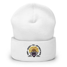 Load image into Gallery viewer, Bee kind to everyone black and yellow Cuffed Beanie
