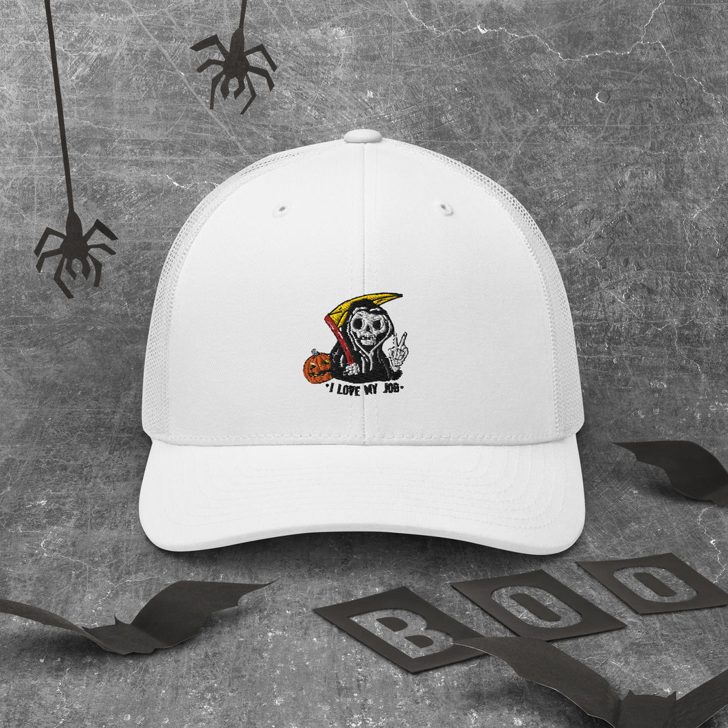 I love my job Halloween Trucker Cap