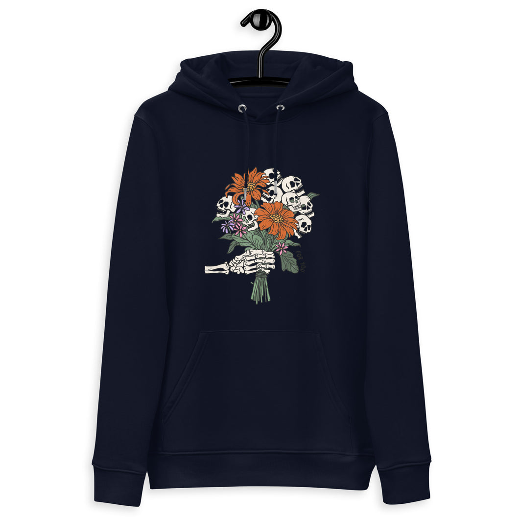 Skeleton Halloween Flowers Unisex essential eco hoodie