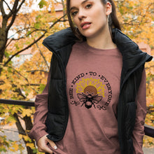 Load image into Gallery viewer, Bee kind to everyone black and yellow Unisex Long Sleeve Tee
