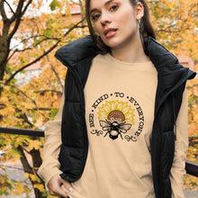 Load image into Gallery viewer, Bee kind to everyone black and yellow Unisex Long Sleeve Tee
