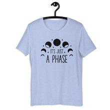 Load image into Gallery viewer, Its just a phase B&amp;W Unisex t-shirt
