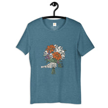 Load image into Gallery viewer, Skeleton Halloween Flowers Unisex t-shirt
