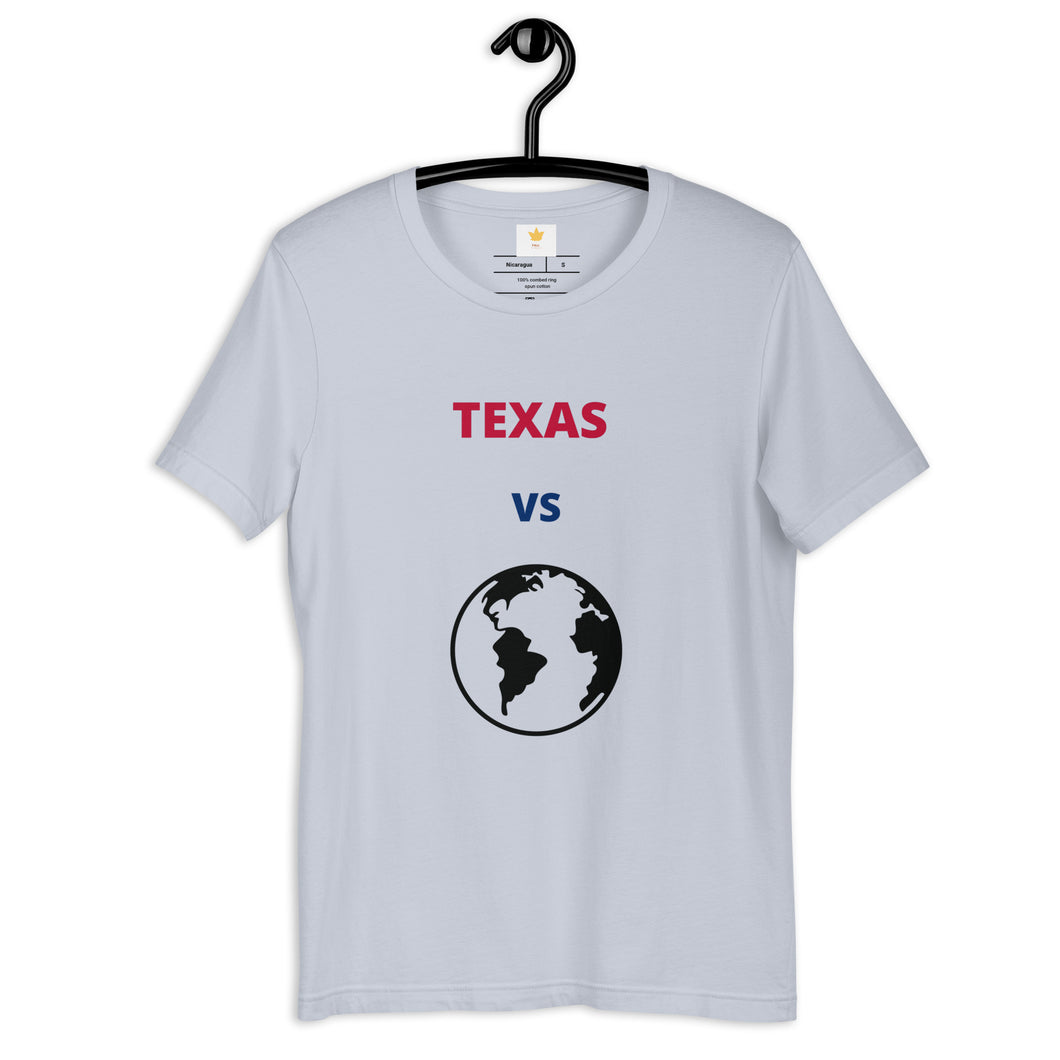 TEXAS Versus the Globe Unisex t-shirt