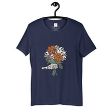 Load image into Gallery viewer, Skeleton Halloween Flowers Unisex t-shirt
